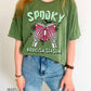 Green Spooky Bookish Season Png, Halloween Bookish Png Design, Fall Book Lover Png Design For Sublimation Dtf UVDtf, Trendy Skeleton Png Designs For Shirts