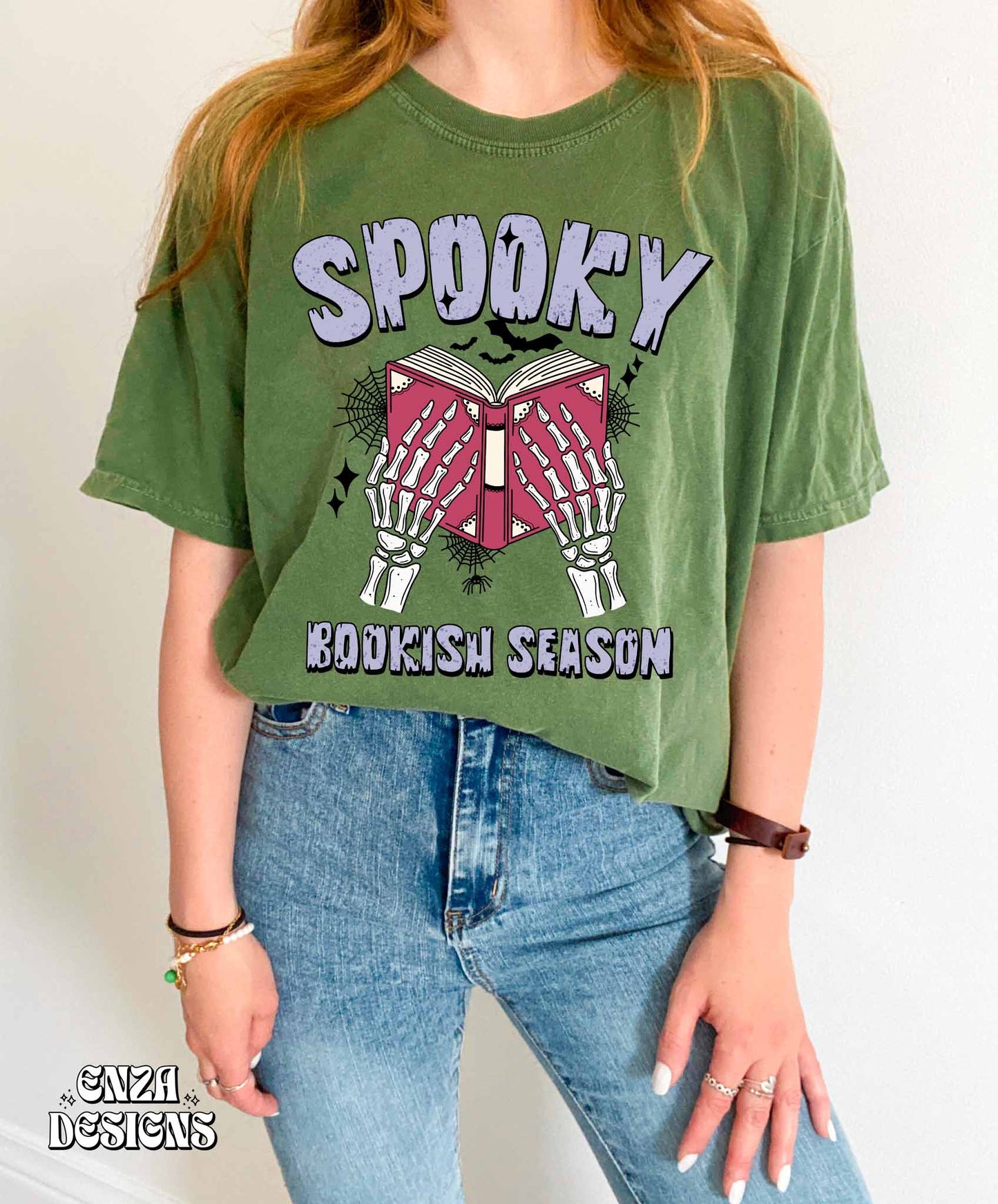 Violet Spooky Bookish Season Png, Halloween Bookish Png Design, Fall Book Lover Png Design For Sublimation Dtf UVDtf, Trendy Skeleton Png Designs For Shirts (Copy)