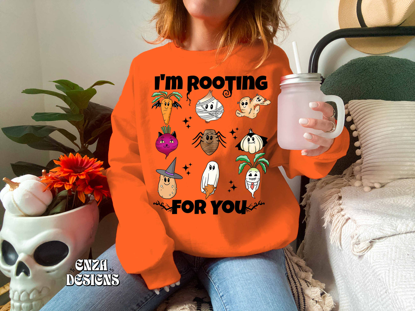 I'm Rooting For You Png, Funny Halloween Roots Png, Gardening Png, Vegetables Fall Png, Trendy Halloween Png Sublimation Digital Designs