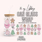 Pink Christmas Ornaments 16 oz Libbey Can Glass Wrap Png Digital Download, Holiday Libbey Can Wrap Png Uv Dtf designs, Gingerbread Libbey Cup Png