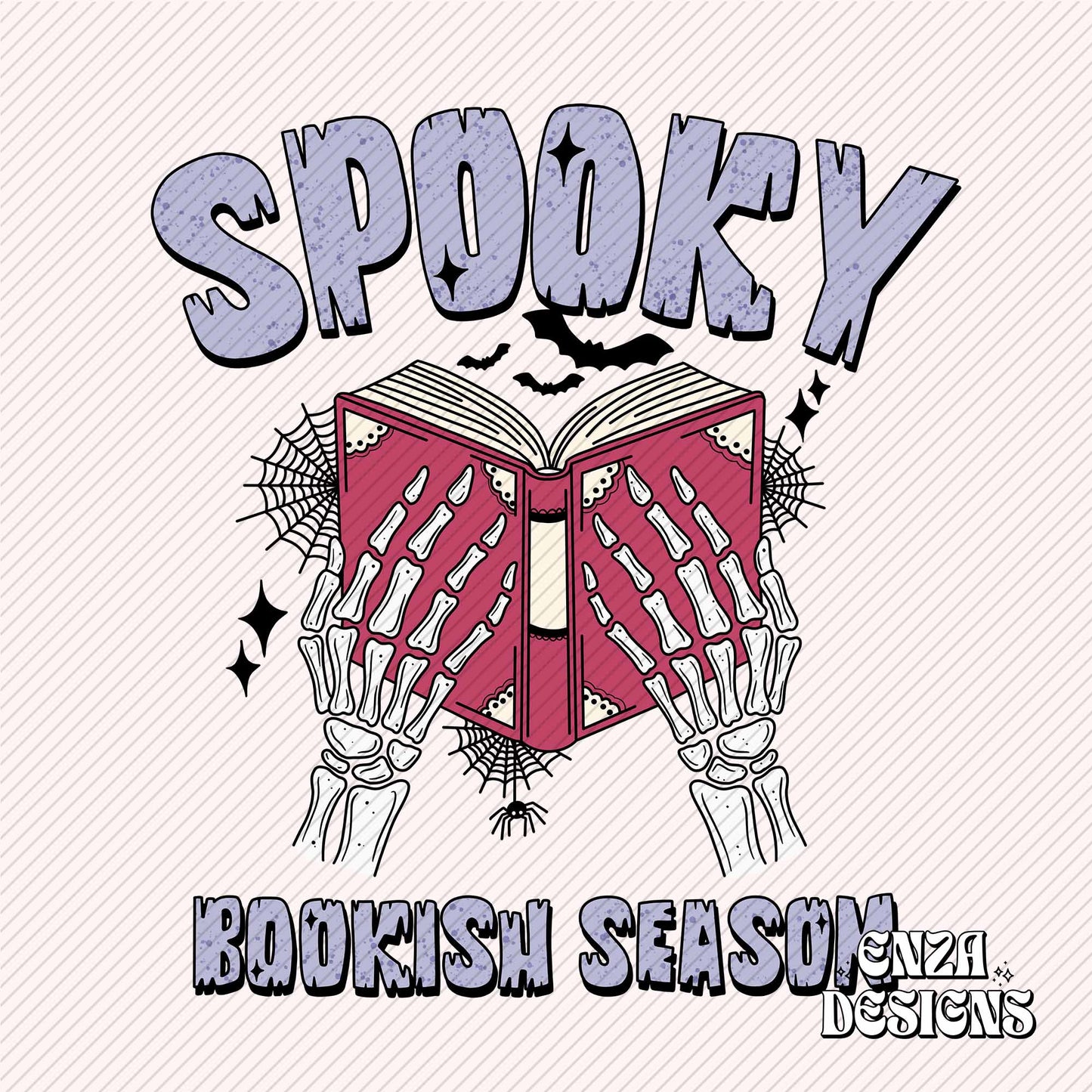 Violet Spooky Bookish Season Png, Halloween Bookish Png Design, Fall Book Lover Png Design For Sublimation Dtf UVDtf, Trendy Skeleton Png Designs For Shirts (Copy)