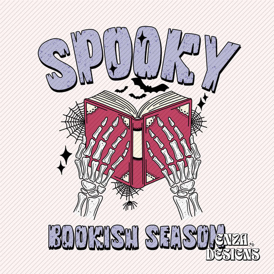 Violet Spooky Bookish Season Png, Halloween Bookish Png Design, Fall Book Lover Png Design For Sublimation Dtf UVDtf, Trendy Skeleton Png Designs For Shirts (Copy)