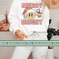 Christmas Png, Merry and Bright Png, Retro Christmas Png, Checkered Smiley Png, Christmas Sublimation, Holidays Png