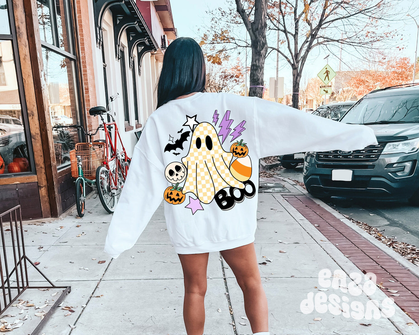 Ghost Png, Halloween Png, Collage Png, Spooky Season Png, Checkered Ghost, Retro Halloween Png, Sublimation Png Designs, Boy Halloween Png