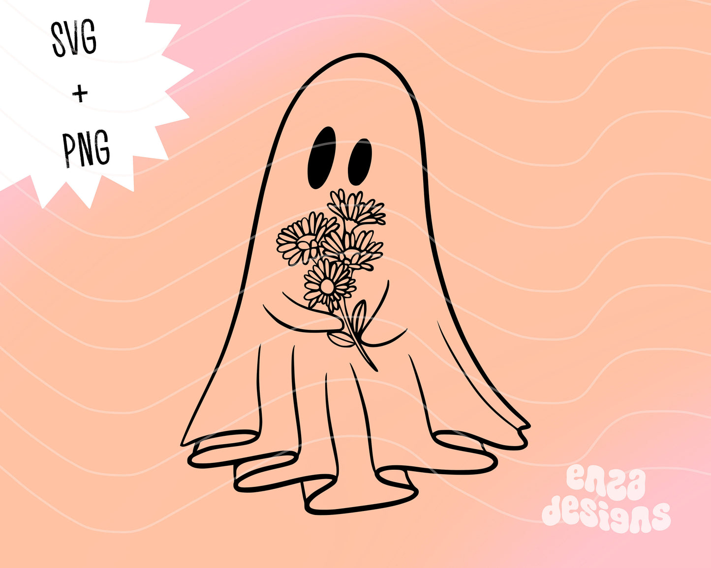 Ghost With Flowers Svg, Ghost Svg Png, Halloween Svg Files, Halloween Shirt Svg Png, Wildflowers Halloween Png, Halloween Svg Cricut Files