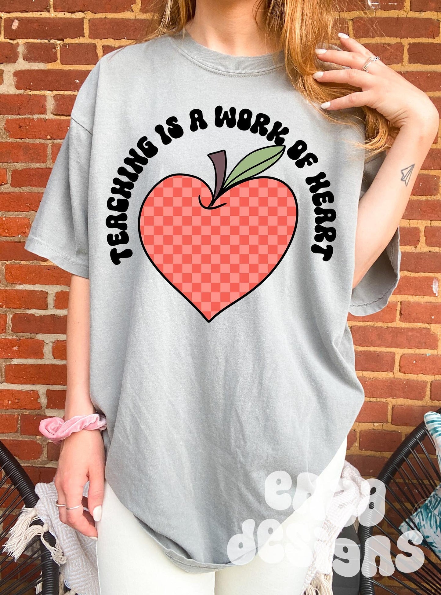 Teaching Is a Work of Heart Png, Teacher Png Sublimation Design for Shirts, Valentines Teacher Png, Teacher Design, Teacher Appreciation Png