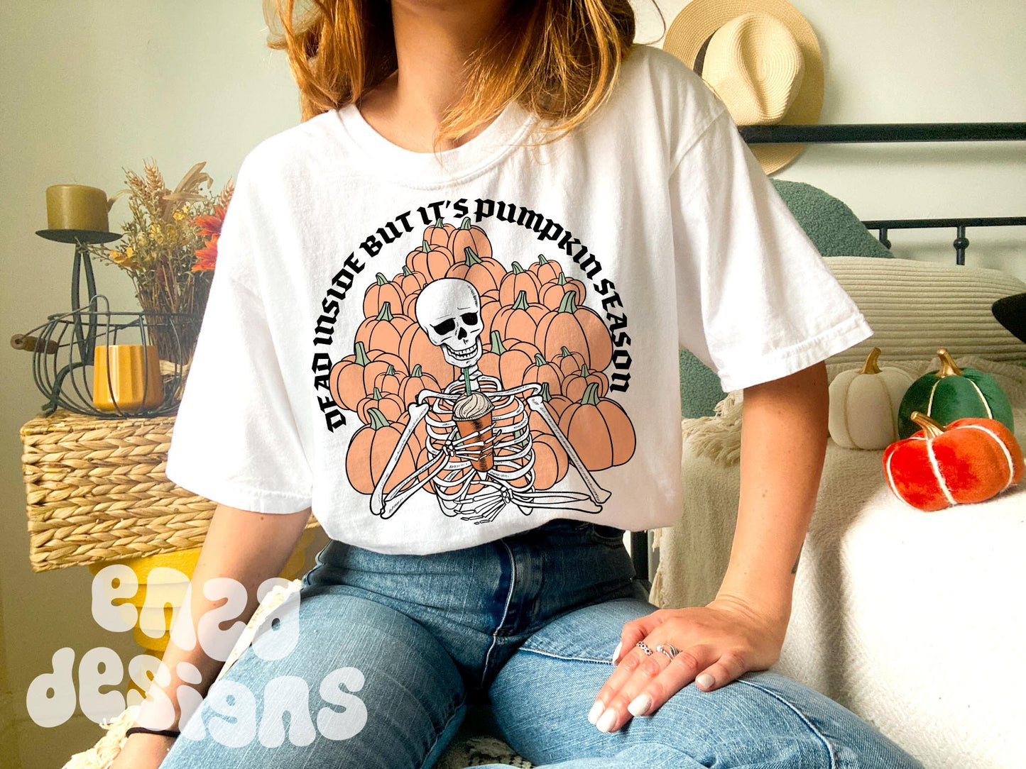 Dead Inside But It's Pumpkin Season Png, Fall Shirt Png, Skeleton Halloween Png, Spooky Season Png, Fall Vibes Png, Fall Sublimation Designs