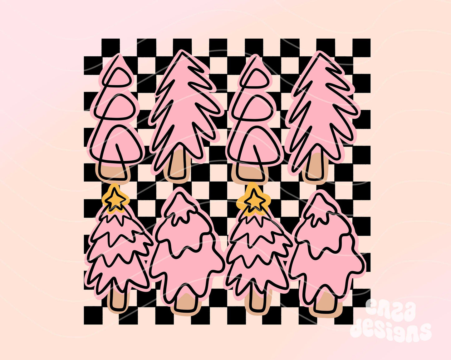 Checkered Pink Trees Png, Pink Christmas Png, Retro Christmas Png, Pink Christmas Shirt Design, Christmas Sublimation Designs, Holidays Png