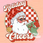 Holiday Cheers Png, Retro Christmas Png, Retro Santa Png, Christmas Shirt Sublimation Design, Santa Sublimation, Tumbler Christmas Png