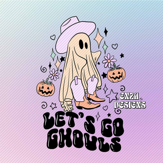 Let's Go Ghouls Png, Halloween Shirt Png, Western Halloween Png, Halloween Sublimation Designs, Halloween Png Files, Retro Png