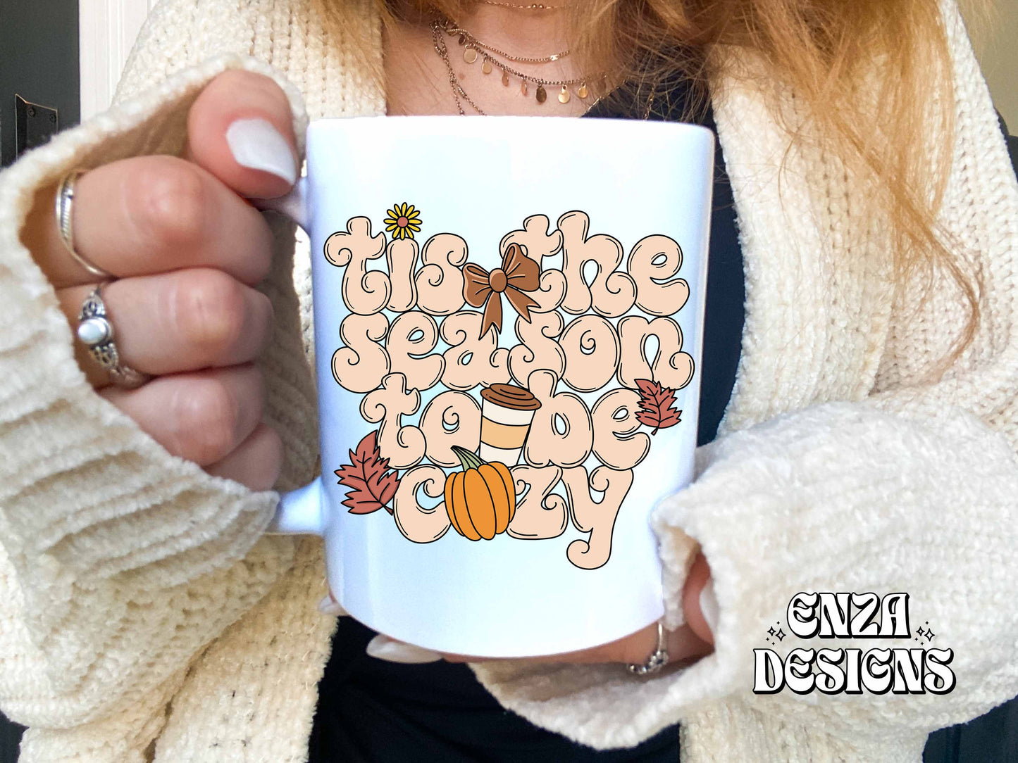 Tis The Season To Be Cozy Png, Trendy Fall Png Design For Sublimation Dtf UVDtf, Autumn Png Designs For Shirts